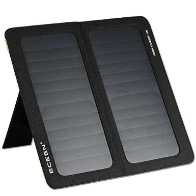 ECEENreg 13W Foldable Solar Charger Portable Solar Panel With Dual USB Output for Iphones Smartphones Tablets External Battery Packs GPS Units Bluetooth Speakers Gopro Cameras other 5V USB-Charged Devices