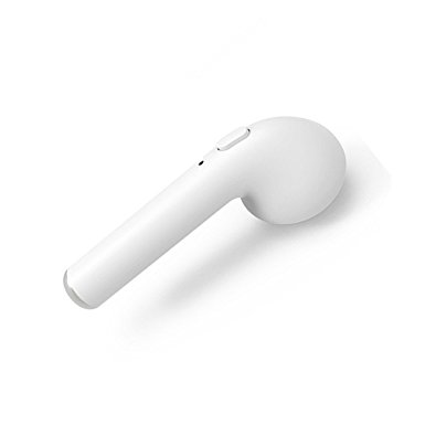 Bluetooth 4.1 Earbud, Mini Wireless Headset , Earphone Earpiece headphone for apple iPhone 7 7 plus 6s 6s plus iPhone 8 and Samsung Galaxy S7 and Android (single ear) (White)