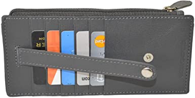 All in One Card Case Holder Slim Wallet With a Card Protection Strap by Leatherboss