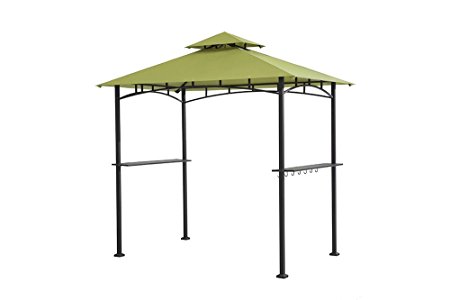 Sunjoy 8' x 5' Sylvan Soft top Grill Gazebo, Green Top