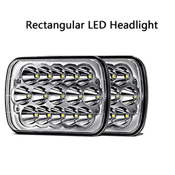 7x 6 Led Headlights 5x 7 45w Rectangle Led Headlights Car Headlamp Sealed Replacement high low beam for Truck off-road vehicle H6014 H6052 H6054 H5054 H6054LL 69822 6052 6053 pack of 2