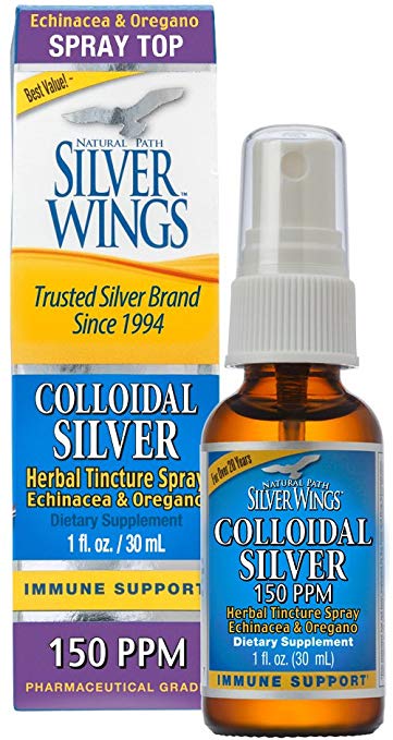 Natural Path Silver Wings Colloidal Silver Herbal Tincture Spray, 1 Fluid Ounce