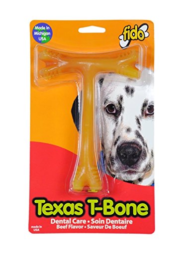Fido Texas T-Bone Dental Dog Bone, Beef Flavored