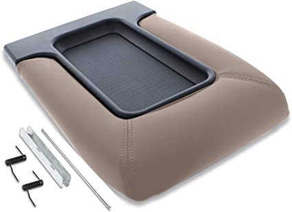 EcoAuto Center Console Lid Replacement Kit for 99-07 Silverado, Avalanche, Suburban, Sierra, Yukon - Replaces OEM 19127364, 19127365, 19127366 (Beige)
