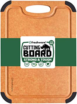 Cutting Board for Kitchen Dishwasher Safe, Wood Fiber Cutting Board, Eco-Friendly, Non-Slip, Juice Grooves, Non-Porous, BPA Free, Small Cutting Board, 11.7 x 8.5-inch, Natural Slate