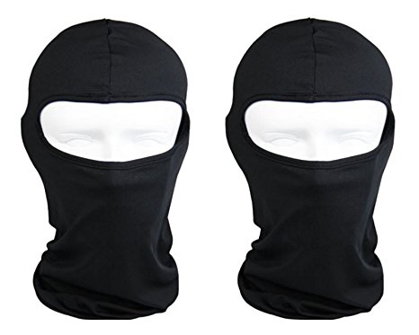 The Bikers Zone 5 Pack- Cotton Stretchable Balaclava Face Mask, Ski Mask, Helmet Liner (Black)