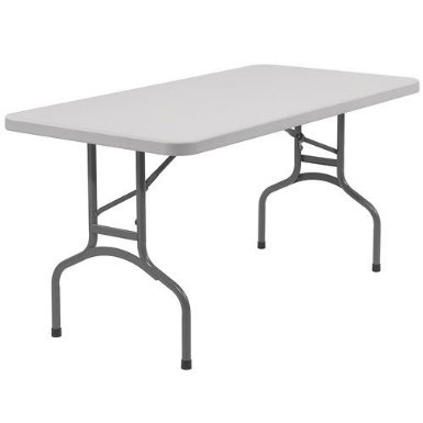 National Public Seating BT3060 Steel Frame Rectangular Blow Molded Plastic Top Folding Table, 1000 lbs Capacity, 60" Length x 30" Width x 29-1/2" Height, Speckled Gray/Gray