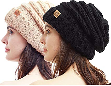 PAGE ONE Womens Winter Beanie Warm Cable Knit Hat Style Stretch Trendy Ribbed Chunky Cap