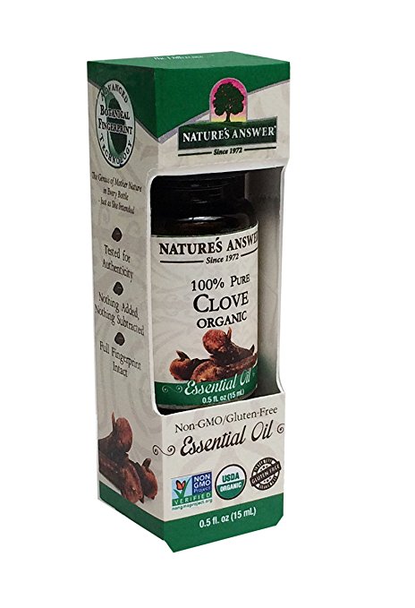 Nature's Answer 100 Percent Pure Organic, Clove Essential Oil, 0.50 Ounce