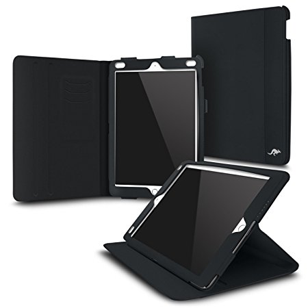 Apple iPad Pro 9.7 Folio Case, roocase Ultra Slim PU Leather Folio Stand Case for 9.7-inch iPad Pro, Black