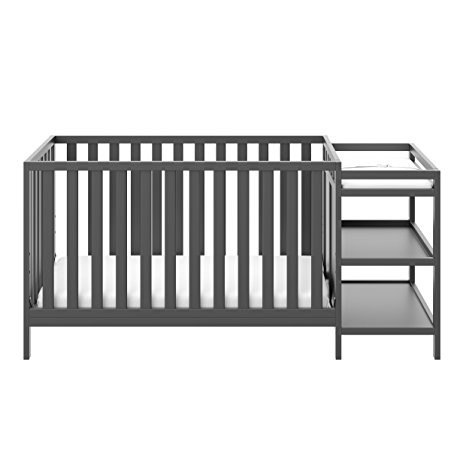 Storkcraft Pacific 4-in-1 Convertible Crib and Changer, Gray