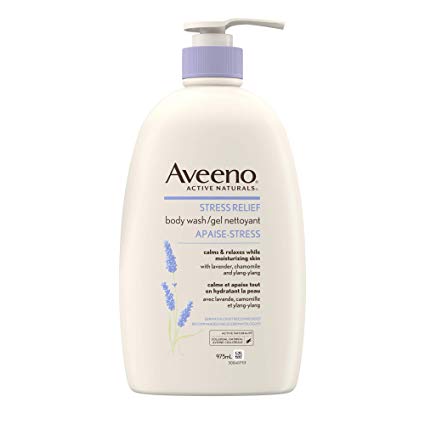 Aveeno Stress Relief Body Wash for Dry Skin with Colloidal Oatmeal, Ylang Ylang, Chamomile and Lavender, 975 mL