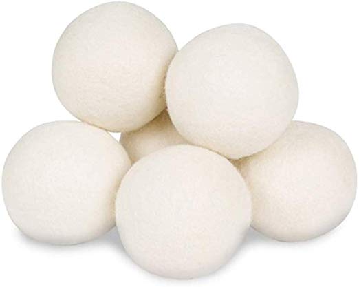 Wool Dryer Balls Organic Wool Dryer Balls Dark Natural Fabric Softener,6pcs (6cm)