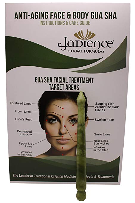 Jade Gua Sha Derma Pen Infrared Massage Therapy by Jadience: Natural Healing Stone for Scar Tissue, Facial Wrinkles, Fine Lines, Lymphatic Drainage | Chinese Acupressure Tool for Whole Body Detox