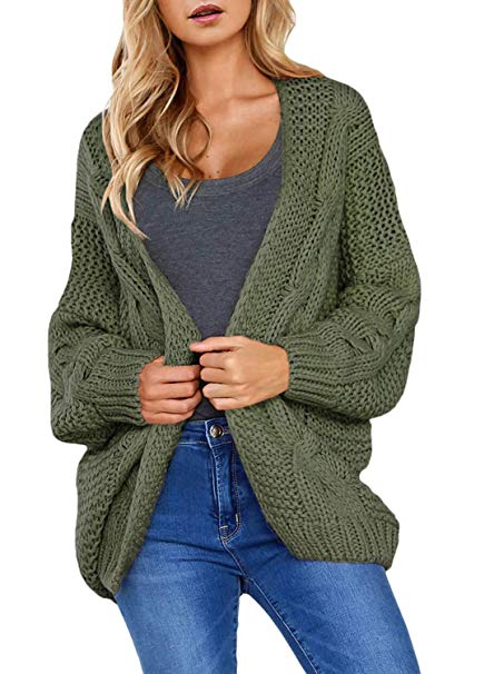 Dokotoo Womens Open Front Long Sleeve Thin Knit Cardigan Sweater S-XXL