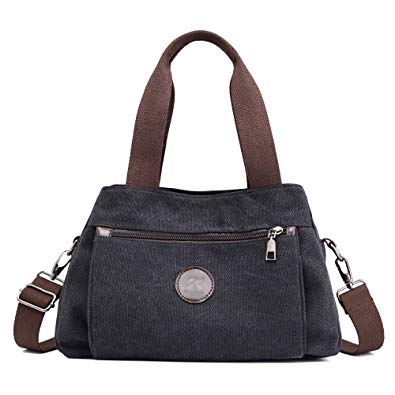 Hiigoo Women's Casual Totes Bag Shoulder Bag Canvas Handbags 3-open Crossbody Bag Messenger Bag