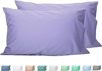 Sunflower Queen Pillowcases Set of 2, 100% Cotton Queen Pillow Cases 2, 20×30 inches Lavender, Soft and Breathable