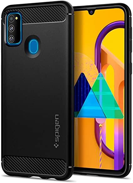 Spigen, Rugged Armor, Compatible with Galaxy M30s, Original Design Patent Flexible Case for Galaxy M30s - Black