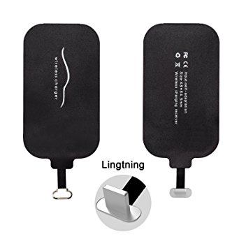 iPhone wireless charge receiver, WABA Qi receiver patch super slim low heat emission module chip for iPhone 7/7plus/6/6s/6plus/6s plus/5/5s (Lighting) (Lighting)