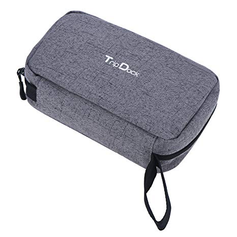 TripDock Hanging Toiletry Bag- Versatile Portable Travel Kit Organizer Cosmetic Bags for Women/Men Dark Gray