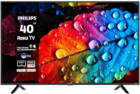 PHILIPS 40-Inch | LED-LCD FHD 1080p | Smart TV | Works with Google Home/Siri (Renewed)