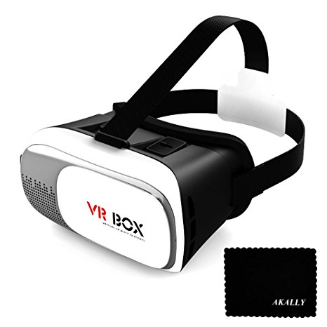 Akally 3D VR Box Headset Glasses Virtual Reality Mobile Phone 3D Movies for iPhone 6s/6 plusSamsung Galaxy s5/s6/note4/note5 and Other 4.7"-6.0" Cellphones