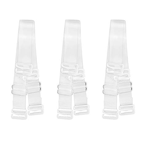 SAOYA 3Pairs Women's Clear Invisible Non-Slip Bra Straps Adjustable Froste Bra Straps Replacement (Multiple Width)