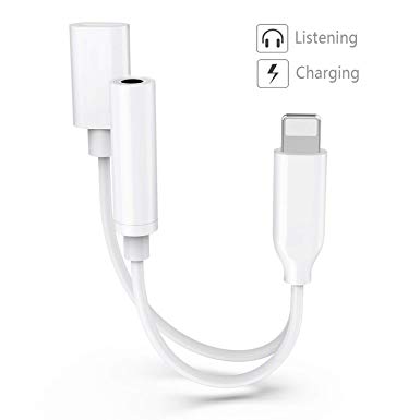 Lightning to 3.5 mm Headphone Jack Adapter for iPhone 8 Adapter Lightning Headphone Adapter for iPhone/Xs/Xs Max/XR/ 7 /7Plus Dongle Earphone Jack Splitter Car Charger & Audio & iOS 12 Connector Cable