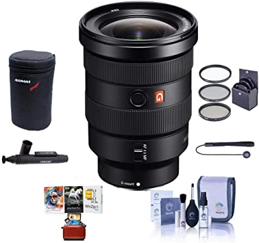 Sony FE 16-35mm f/2.8 GM (G Master) E-Mount Lens - Bundle with 82mm Filter Kit, Lens Case, Cleaning Kit, Capleash II, Lens Cleaner, Mac Software Package