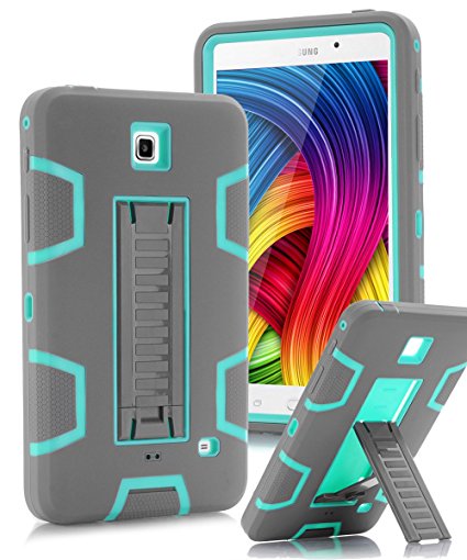 TOPSKY Samsung Galaxy Tab 4 7.0 Case,[Kickstand Feature],Shock-Absorption Hybrid Armor Defender Protective Case Cover for Samsung Galaxy Tab 4 7.0" T230 /T231/ T235 Galaxy Tab 4 Nook,Grey/Green