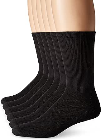 Hanes Men's ComfortBlend 6-Pack Lightweight Casual Assorted Crew Socks