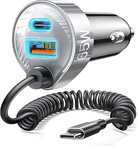 LISEN 65W USB C Car Charger Fast Charging,iPhone 15/15 Pro Max Car Charger Adapter,PD&QC3.0 Super Fast Type C Car Charger for iPhone 15/15 Plus/15 Pro Max,iPad Pro,Samsung A S24/23/22,Android,Sliver