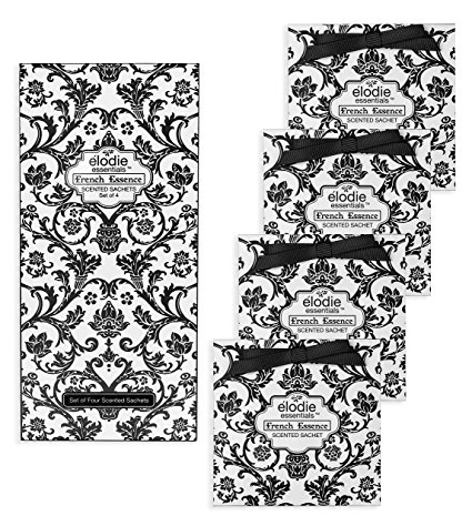 French Essence Cologne Scented Sachets - Set of 4 Large Gift Boxed Sachets for Drawers and Closets - Royal Damask