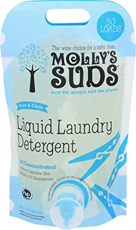 Molly's Suds Natural Free & Clear Hypoallergenic Liquid Laundry Detergent, Unscented - 50 loads