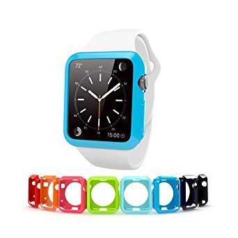 Apple Watch Case 38mm [8 Colors Combination Pack], Cindick Ultra Slim Flexible Premium Soft Rugged TPU Full Body Cases Ultimate Protection from Scratches for Apple Watch / iWatch Sport 2015 Release