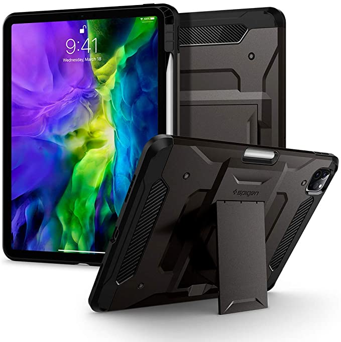 Spigen Tough Armor Pro Designed for iPad Pro 11 Case (2020/2018) - Gunmetal