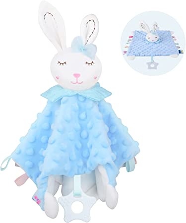 Vicloon Baby Comforter Blanket Rabbit Comfort Blanket, Baby Girl Boy Comforter Blanket, New Born Baby Infant Toddler Cuddle Snuggle Toy Blankets for Nursery Strollers, Cots, Cribs, Car Seats