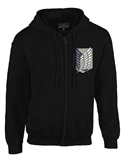 Ripple Junction Attack on Titan Adult Unisex Light Weight 100% Cotton Full Zip Fleece Hoodie