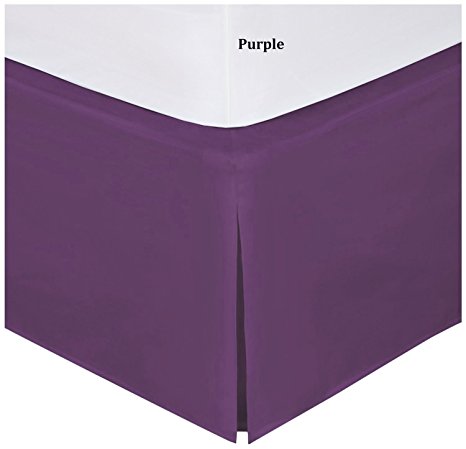 Fancy Collection Queen Size Easy Care Tailored Microfiber 14-inch Bed Skirt Solid Purple