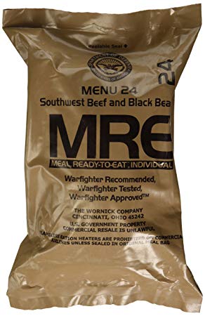Southwest Beef and Black Beans MRE Meal - Genuine US Military Surplus Inspection Date 2020 and Up