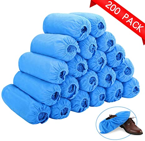 Shoe Covers Disposable,200 Packs (100 Pairs),Large Size Fits Most People,Shoe Cover Booties for Indoor and Outdoor, Hospital & Construction.Protect Your Home, Floors and ShoesÃ¯Â¼Ë†BlueÃ¯Â¼â€° (blue)