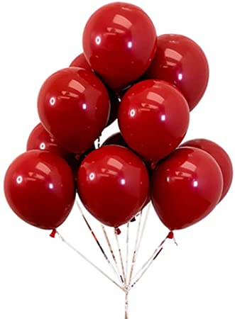 AnnoDeel 50pcs 10inch Red Ruby Latex Balloons, Red Round thick Ruby Double Latex Balloons for Love Bride Wedding Valentine Day Party Decoration Supply