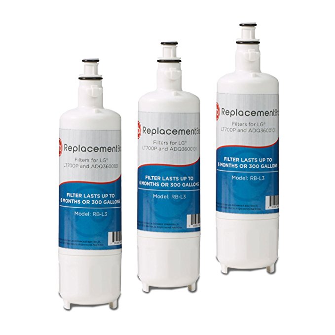 ReplacementBrand LG LT700P Comparable Refrigerator Water Filter, Pack of 3