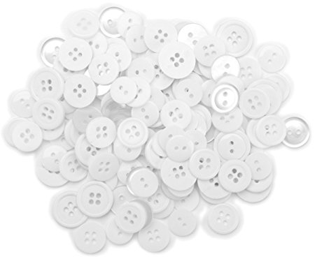 Blumenthal Lansing Favorite Findings Basic Buttons Assorted Sizes, 130/Pkg, White