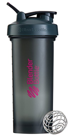 BlenderBottle Pro45 Extra Large Shaker Bottle, Grey/Pink, 45-Ounce