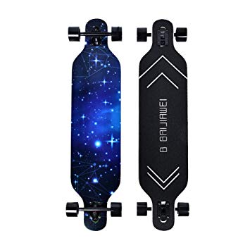 B BAIJIAWEI Drop Through Longboard - 41 Inch Maple Skateboard - Complete Skateboard Cruiser for Cruising, Carving, Free-Style and Downhill