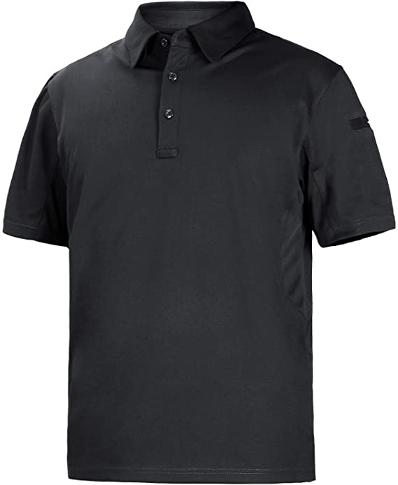 MIER Men's Outdoor Performance Tactical Polo Shirts Long and Short Sleeve, Moisture-Wicking