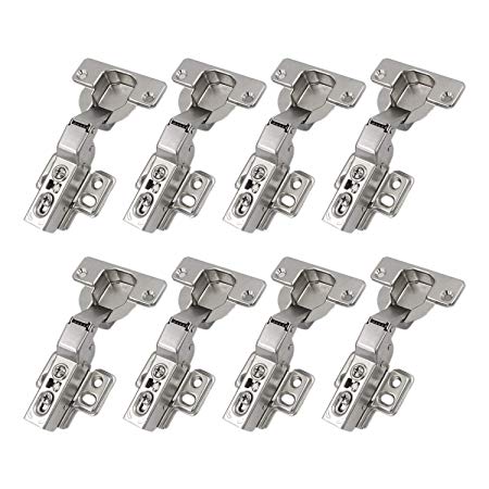 LOOTICH 95 Degree Half Overlay 40mm Soft Close Hinges with Hydraulic Damper for Kitchen Cabinet Cupboard Wardrobe Heavy Thick Door Hinges with Cushioning Buffering Mechanism Pack of 8