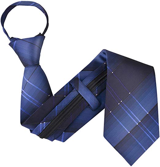 Zipper Tie,Formal Necktie Classic Tie Adjustable Business Tie with Box for Men