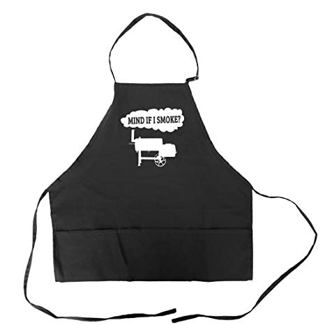 Funny BBQ Grill Apron for Men With Pockets Barbeque Meat Smoking Accessory Father's Day Gift Idea for Dad Mind If I Smoke Offset Smoker